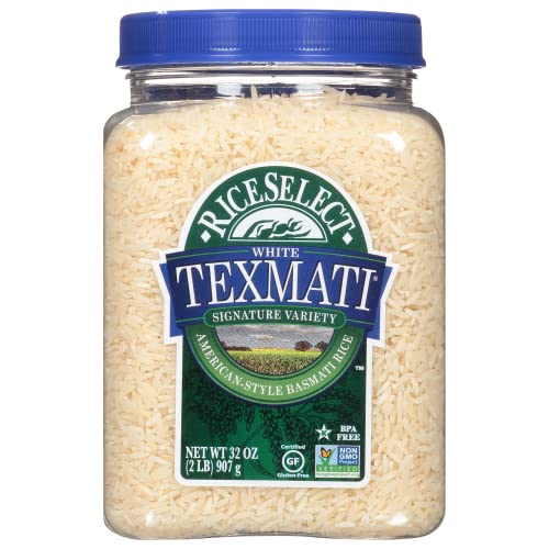 RiceSelect Texmati White Rice Long Grain Basmati Rice Premium Gluten Free Rice Non GMO Star K Kosher 32 Ounce Jar 0 belly baby and beyond