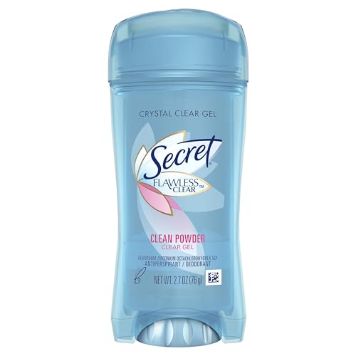 Secret Flawless Clear Gel Antiperspirant and Deodorant for Women Clean Powder Scent 27 oz 0 belly baby and beyond