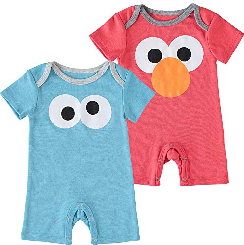 Sesame Street Baby Boys 2 Pack Romper Set 0 belly baby and beyond