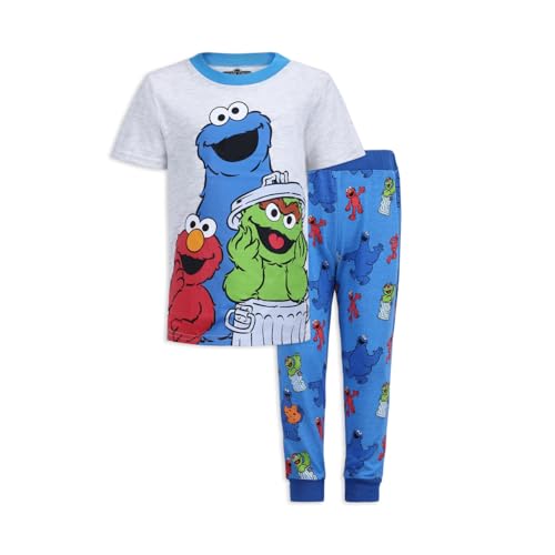 Sesame Street Boys T Shirt and Jogger Set for Infant and Toddler BlueGrey 0 belly baby and beyond