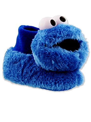 Sesame Street Cookie Monster Toddler Boys Girls Plush 3D Head Sock Top Slippers 7 8 M US Toddler Blue 0 belly baby and beyond