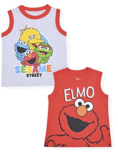 Sesame Street Elmo and Friends Boys 2 Pack Tank Top for Infant and Toddler Kids 0 belly baby and beyond