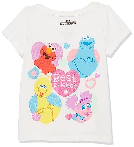 Sesame Street Girls Toddler Best Friends Short Sleeve Puff Tee 0 belly baby and beyond