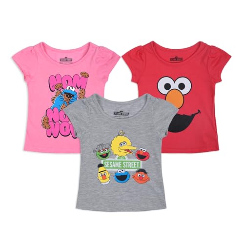 Sesame Street Shirt for Girls T Shirts for Infant and Toddler Elmo Shirt 3 Pack 0 belly baby and beyond