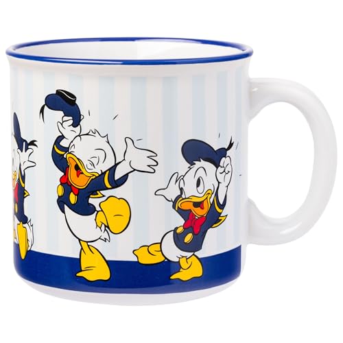 Silver Buffalo Disney Donald Duck Ceramic Camper Mug Featuring Donald Duck Huey Dewey and Louie 20 Ounces 0 belly baby and beyond