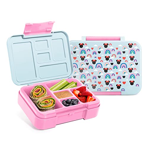 Simple Modern Disney Bento Lunch Box for Kids BPA Free Leakproof Dishwasher Safe Lunch Container for Girls Toddlers Porter Collection 5 Compartments Minnie Mouse Rainbow 0 belly baby and beyond