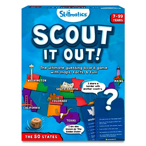 Skillmatics Board Game Scout It Out 50 States Guessing Trivia Game for Families Educational Toys Card Games for Kids Teens and Adults Gifts for Boys and Girls Ages 7 8 9 and Up 0 belly baby and beyond