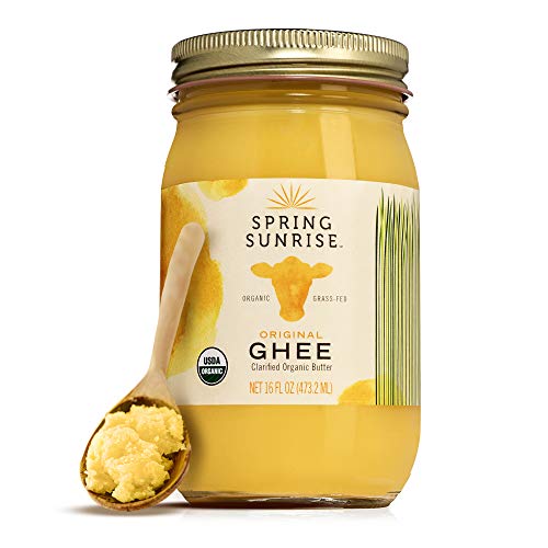 Spring Sunrise Organic Grass Fed Ghee Butter USDA Certified Organic Clarified Butter Paleo Keto Friendly Non GMO Gluten Casein Free Cooking Oil Sustainably Sourced 16oz Jar 0 belly baby and beyond