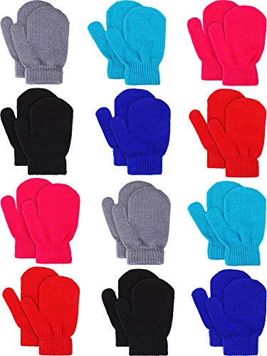 Sumind 12 Pairs Kids Mitten Knitted Toddler Mittens Winter Warm Stretch Gloves Infant Mitten Gloves for Boys Girls 0 belly baby and beyond