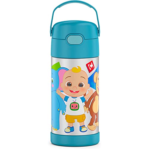 THERMOS FUNTAINER Water Bottle with Straw 12 Ounce Cocomelon Kids Stainless Steel Vacuum Insulated Water Bottle with Lid 0 belly baby and beyond