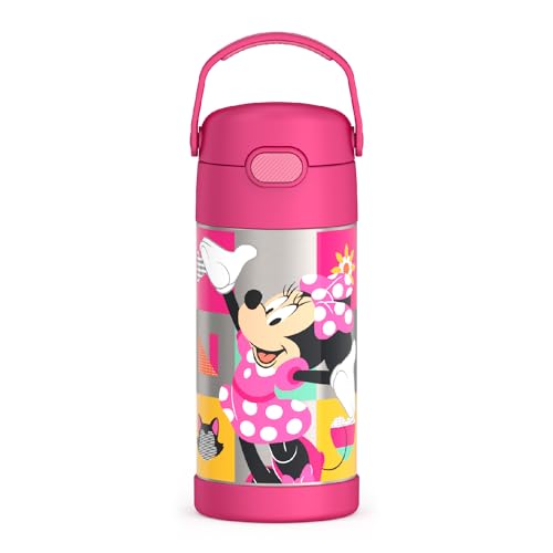 THERMOS FUNTAINER Water Bottle with Straw 12 Ounce Preschool Minnie Kids Stainless Steel Vacuum Insulated Water Bottle with Lid 0 belly baby and beyond