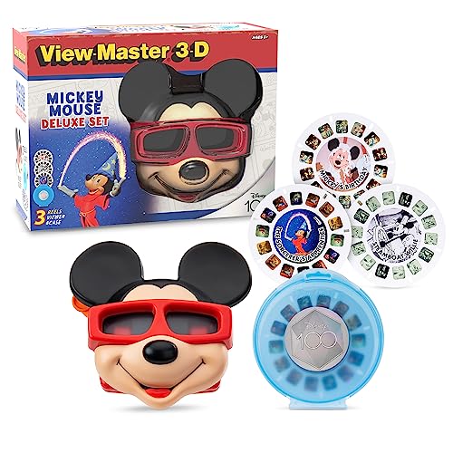 View Master Mickey Mouse Deluxe Set Disney 100 Edition STEM Retro Fun Learning Toy for Kids and Adults Toddlers Ages 3 0 belly baby and beyond