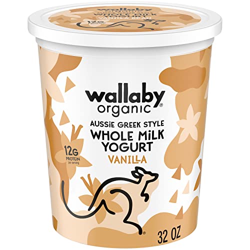 Wallaby Organic Aussie Greek Whole Milk Yogurt Vanilla Bean 32 oz USDA Organic 0 belly baby and beyond