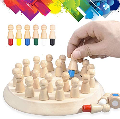 Wooden Memory Chess Matching Game Family Board Games for Kids and Adults Montessori Preschool Learning Educational Toy for Toddler 3 4 5 6 7 8 Year Old Birthday Gift for Boy Girl 0 belly baby and beyond