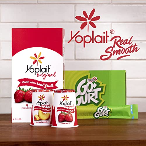 Yoplait Original Smooth Style Strawberry Banana Low Fat Yogurt 32 OZ 0 4 belly baby and beyond