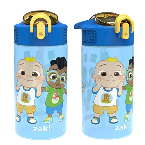 Zak Designs CoComelon Kids Water Bottle with Spout Cover and Built In Carrying Loop Made of Durable Plastic Leak Proof Water Bottle Design for Travel 16 oz Pack of 2 0 belly baby and beyond