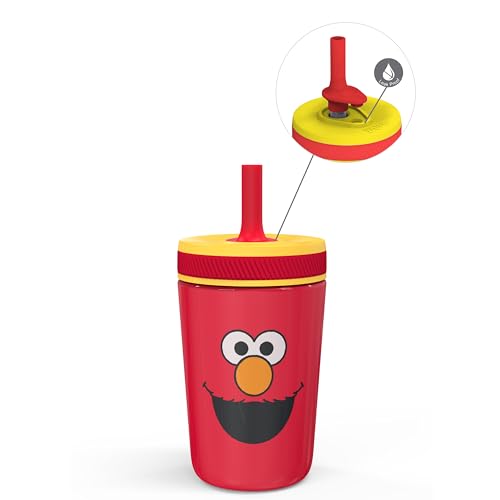 Zak Designs Sesame Street Kelso Toddler Cups For Travel or At Home 12oz Vacuum Insulated Stainless Steel Sippy Cup With Leak Proof Design is Perfect For Kids Elmo 0 belly baby and beyond