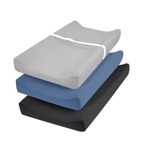 davids Kids 3 Pack Changing Pad Cover Set Ultra Soft Breathable Cozy Microfiber Diaper Change Table Sheets for Baby Girls Fit Most Changing Pads Black Grey Navy Blue 0 belly baby and beyond