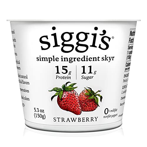 siggis Icelandic Strained Nonfat Yogurt Strawberry 53 oz Single Serve Cup Thick Protein Rich Yogurt 0 belly baby and beyond