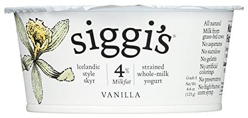 siggis Icelandic Strained Whole Milk Yogurt Vanilla 44 oz Single Serve Cup Thick Protein Rich Yogurt Snack 0 belly baby and beyond