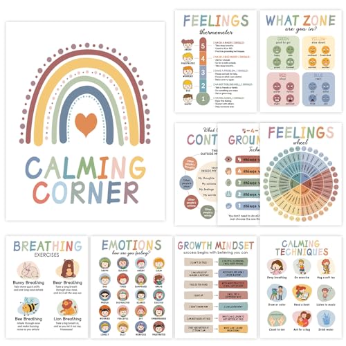 10 Calming Corner Poster Classroom Decorations Boho Feeling Charts Emotions Poster for Kids Mental Health Posters Educational Posters Teacher Classroom Must Haves Preschool Classroom Wall Art Decorati 0 belly baby and beyond