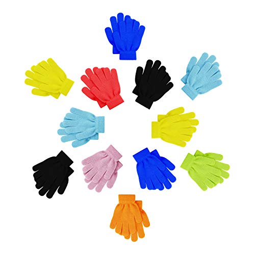 12 Pairs Kids Winter Gloves Children Bulk Pack Fun Colorful Cute Magic Glove for Boys Girls 0 belly baby and beyond