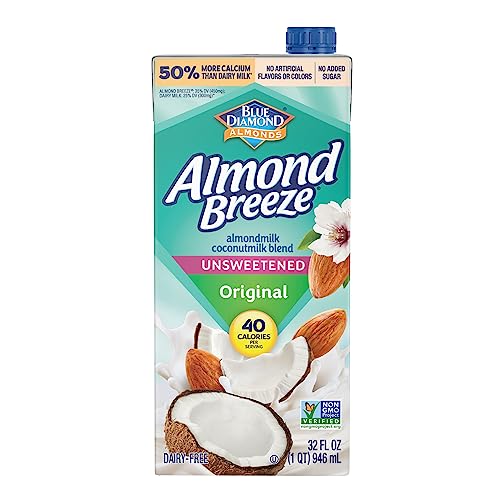 Almond Breeze Dairy Free Almondmilk Blend Almond Coconut Unsweetened Original 32 Fl Oz Pack of 12 0 belly baby and beyond