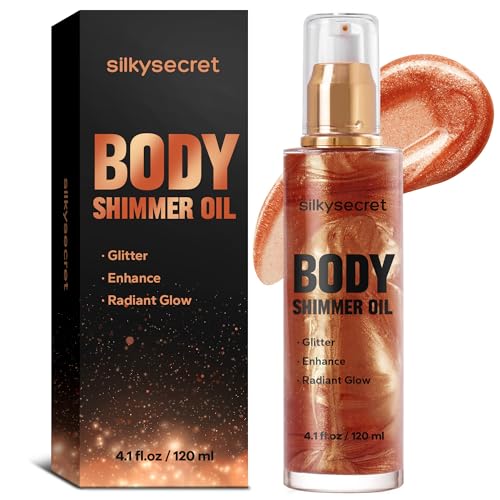 Body Shimmer Oil 41 Fl Oz Body Shimmering Long Lasting Moisturizing Body Oil for Radiant Glow Glitter Glow Oil Body Face Makeup Golden Brown 0 belly baby and beyond