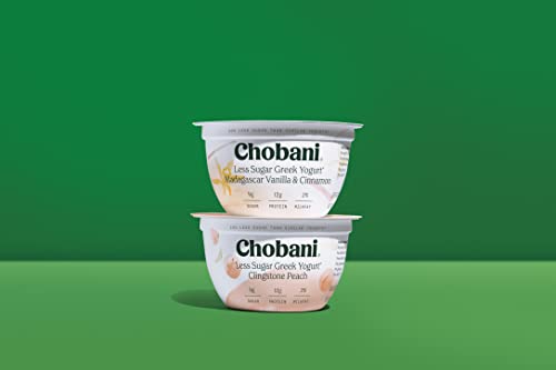 Chobani Less Sugar Low Fat Greek Yogurt Madagascar Vanilla Cinnamon 53oz 4 pk 0 2 belly baby and beyond