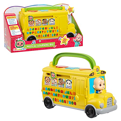 CoComelon Musical Learning Bus Number and Letter Recognition Phonetics Yellow School Bus Toy Plays ABCs and Wheels on the Bus Officially Licensed Kids Toys for Ages 18 Month by Just Play 0 belly baby and beyond