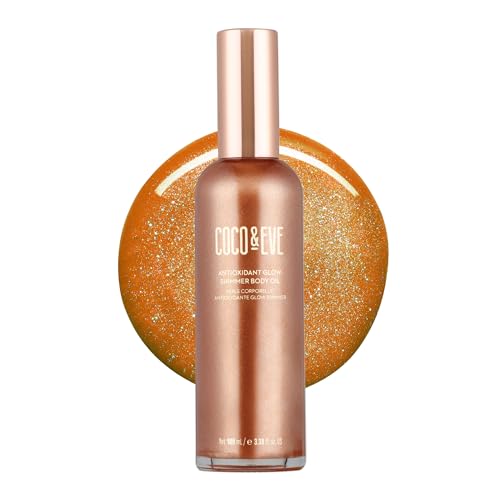 Coco Eve Antioxidant Glow Shimmer Body Oil Lightweight Skin Illuminator with Pearlescent Minerals Natural Glitter Antioxidants for Shimmering Moisturizing and Healthy Glow 338 Fl Oz 0 belly baby and beyond