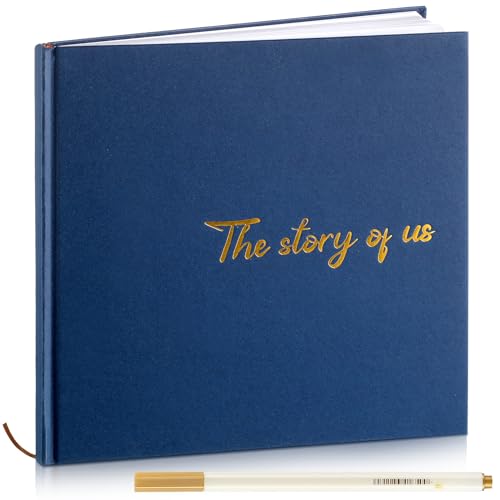 Colarr the Story of Us Scrapbook 144 Pages 87 x 87 Couples Photo Album Scrapbook Relationship Journal for Couples Memory Book Gift for Wedding Engagement Anniversary with 2 Markers Navy Blue 0 belly baby and beyond