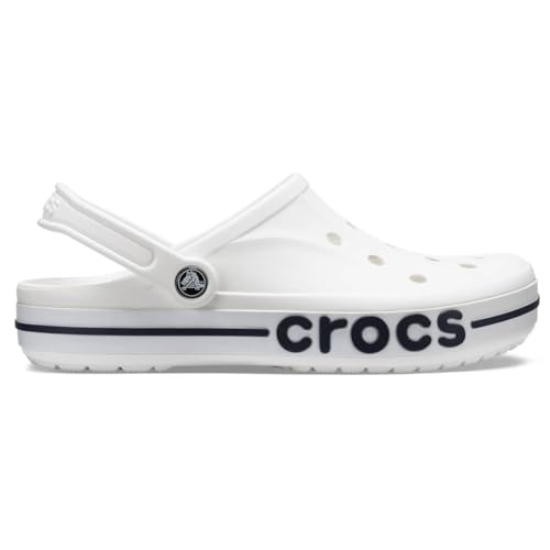 Crocs Unisex Adult Bayaband Clogs WhiteNavy 13 Men15 Women 0 belly baby and beyond