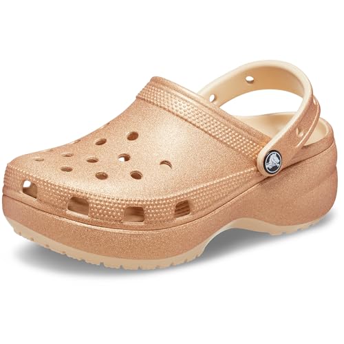 Crocs Womens Classic Platform Glitter Clog Shitake 8 0 belly baby and beyond