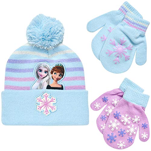 Disney Girls Frozen Winter Hat and 2 Pair Gloves or Mittens Age 2 7 0 belly baby and beyond