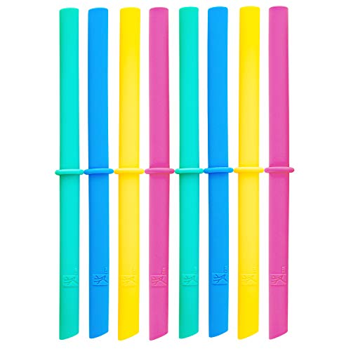 Elk and Friends Adult Kids Reusable Silicone Straws with Stopper for 8oz 10oz Mason Jars or Tumblers Pack of 8 Colorful Straws 63 0 belly baby and beyond