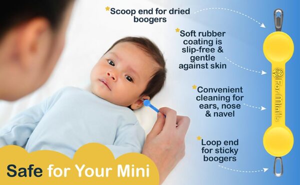 For Minis Booger Aid Baby Booger Picker Nose Cleaner Infant Ear Cleaner Wax Removal Tool Newborn Essentials Must Have for Gentle Safe Baby Nose Care 0 2 belly baby and beyond