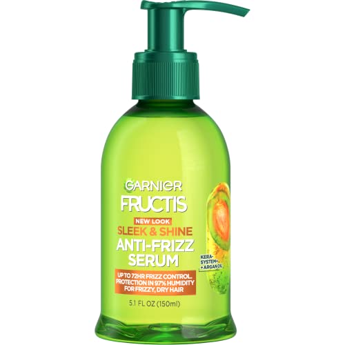 Garnier Fructis Sleek Shine Anti Frizz Serum for Frizzy Dry Hair Argan Oil 51 Fl Oz 1 Count Packaging May Vary 0 belly baby and beyond