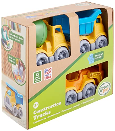 Green Toys Construction Vehicle Includes Scooper Dumper Mixer 1 Character 3 Pack 4C 0 belly baby and beyond