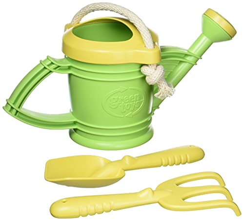 Green Toys Watering Can Green 4C Pretend Play Motor Skills Kids Outdoor Role Play Toy No BPA phthalates PVC Dishwasher Safe Recycled Plastic Made in USA Yellow 0 belly baby and beyond