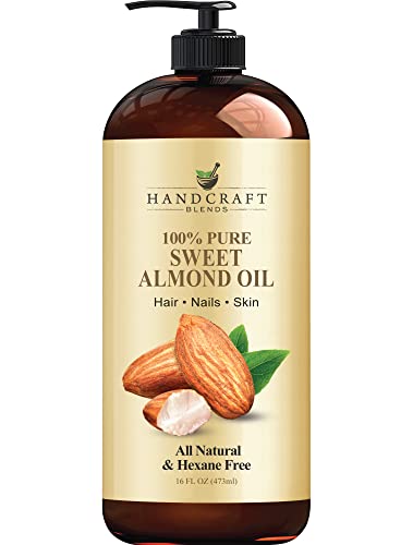 Handcraft Blends Sweet Almond Oil 16 Fl Oz 100 Pure and Natural Premium Grade Oil for Skin and Hair Carrier Oil Hair and Body Oil Massage Oil Hexane Free 0 belly baby and beyond