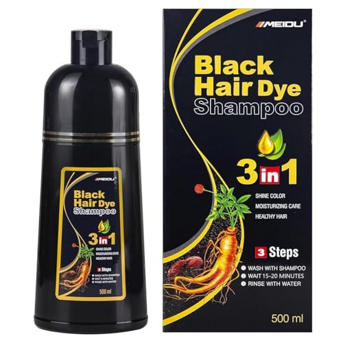 Ivnil Meidu Black Hair Dye Shampoo 3 in 1 Champu Para Canas Mujer Gray Hair Coverage for Women Men Herbal Natural Plant Hair Dye Shampoo 500ml 0 belly baby and beyond