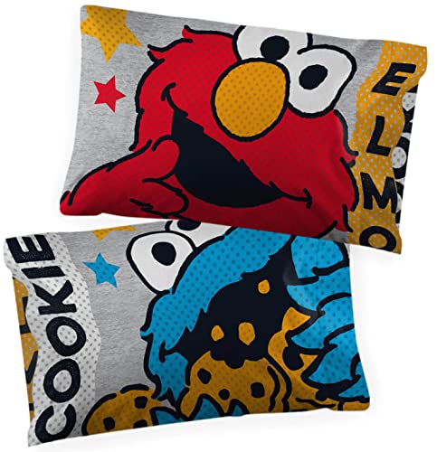 Jay Franco Sesame Street Hip Elmo 2 Pack Pillowcase Double Sided Kids Super Soft Bedding Features Elmo and Cookie Monster Official Sesame Street Product 0 belly baby and beyond