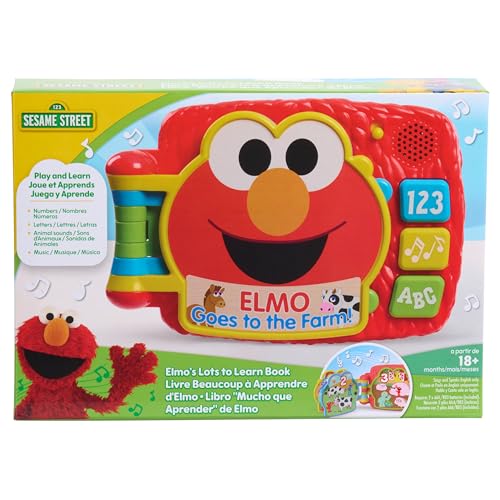 Just Play Sesame Street Elmos Lots to Learn 625 Inch Book Learning and Education Kids Toys for Ages 18 Month 0 belly baby and beyond