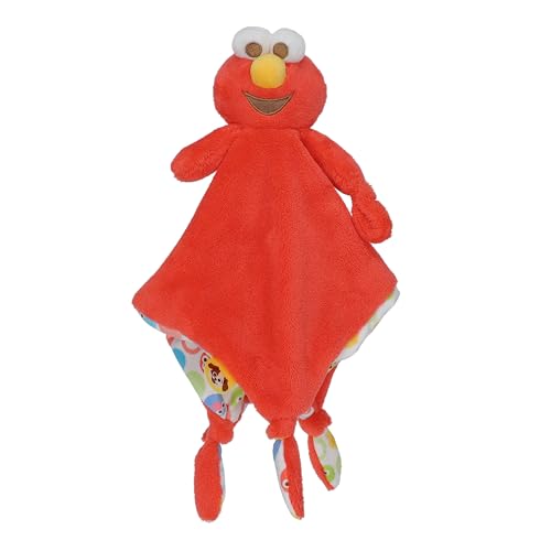 KIDS PREFERRED Sesame Street Elmo Blanky Made of Soft Material with Knotted Corners and Pacifer Loop for Babies and Infants 0 belly baby and beyond