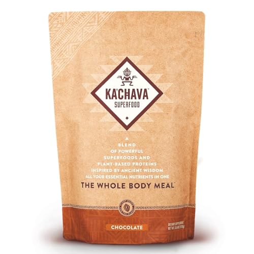 KaChava All In One Nutrition Shake Blend Chocolate 85 Superfoods Nutrients Plant Based Ingredients 26g Vitamins and Minerals 25g Plant Based Protein 2lb 0 belly baby and beyond