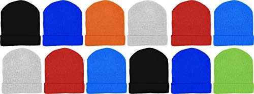 Kids Winter Beanies 12 Pack Warm Cold Weather Hats Boys Girls Children 0 belly baby and beyond