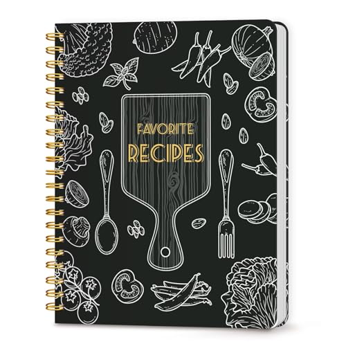 LuBudingJoy Blank Recipe Notebook to Write in Your Own Recipes Full Page Sprial Hardcover Personal Recipe Organise Recipe Journal Hold 140 Recipes Black 0 belly baby and beyond