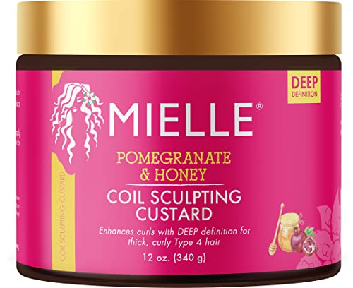 Mielle Organics Pomegranate Honey Sculpting Custard Natural Styling Cream Plus Moisture For Curl Wave Coil Definition for Natural or Relaxed Type 4 Hair 12 Fluid Ounces 0 belly baby and beyond