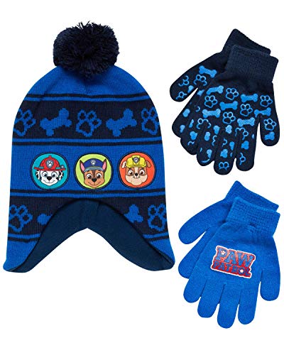 Nickelodeon Boys Paw Patrol Winter Hat 2 Pair Gloves or Mittens ToddlerLittle Boys 0 belly baby and beyond